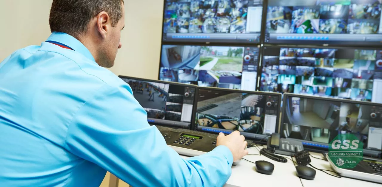 CCTV cameras installed in a business setting.