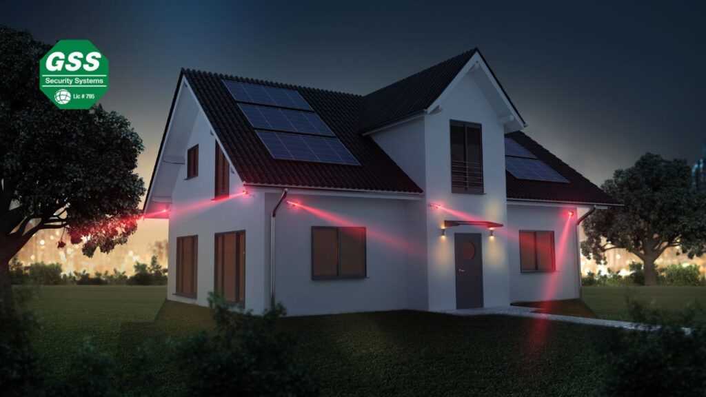 Outdoor security camera installed on a home