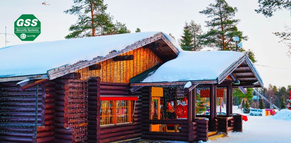 Secure home with modern surveillance in a post-holiday setting.