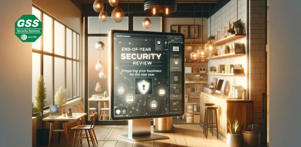 Modern office with advanced security features ready for the New Year.