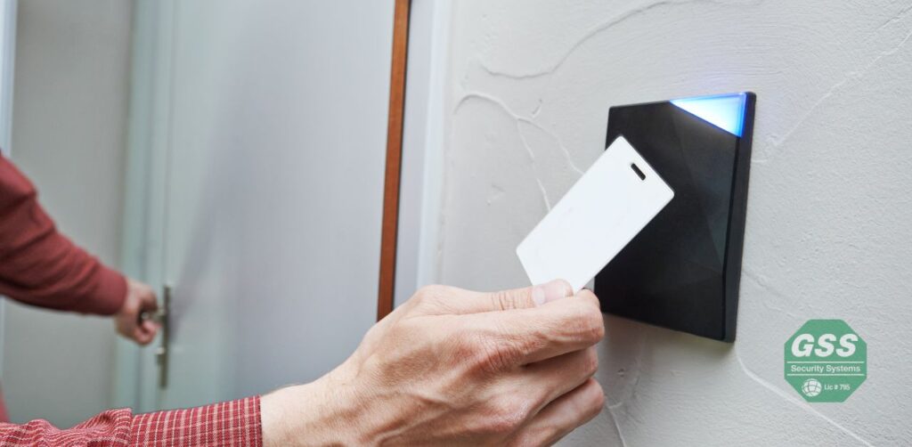 Access control system installed at a small business entrance