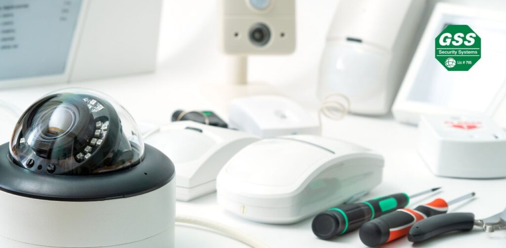 A modern home equipped with integrated smart home security technology.