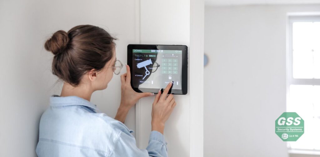 A modern home security monitoring system in action.