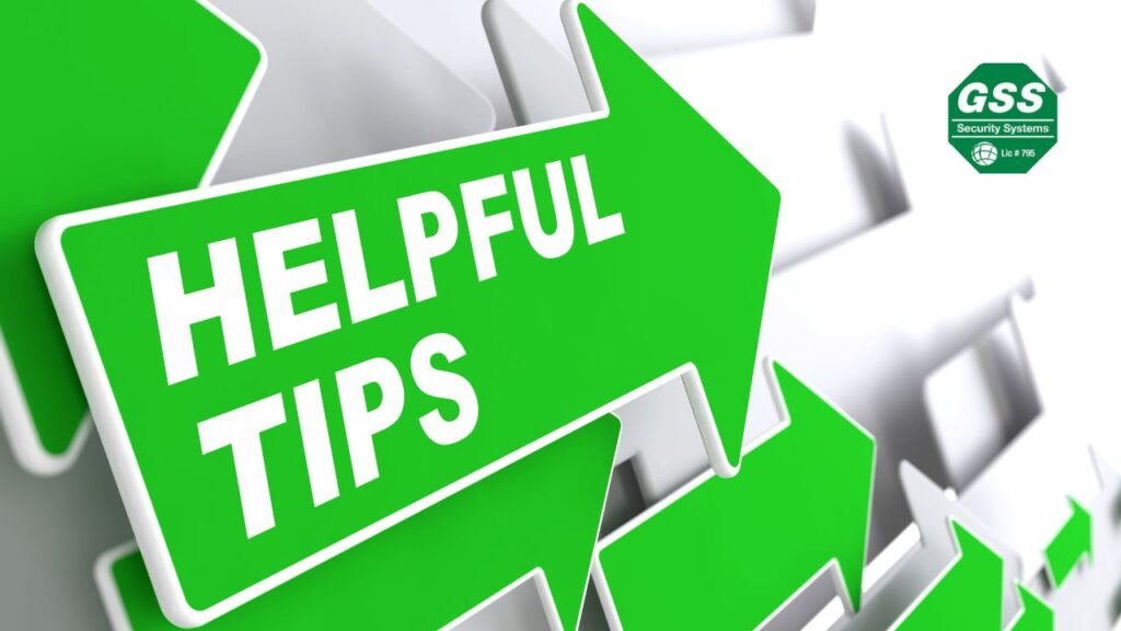 Illustration of home security tips for different seasons.